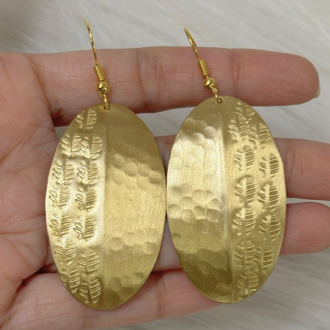High-Quality Gold-Plated Dangle Earrings with Hook Closure