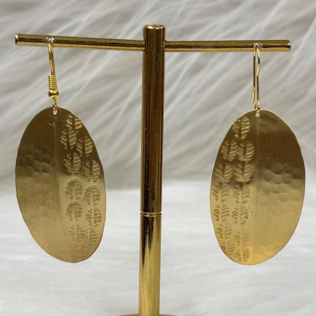 High-Quality Gold-Plated Dangle Earrings with Hook Closure