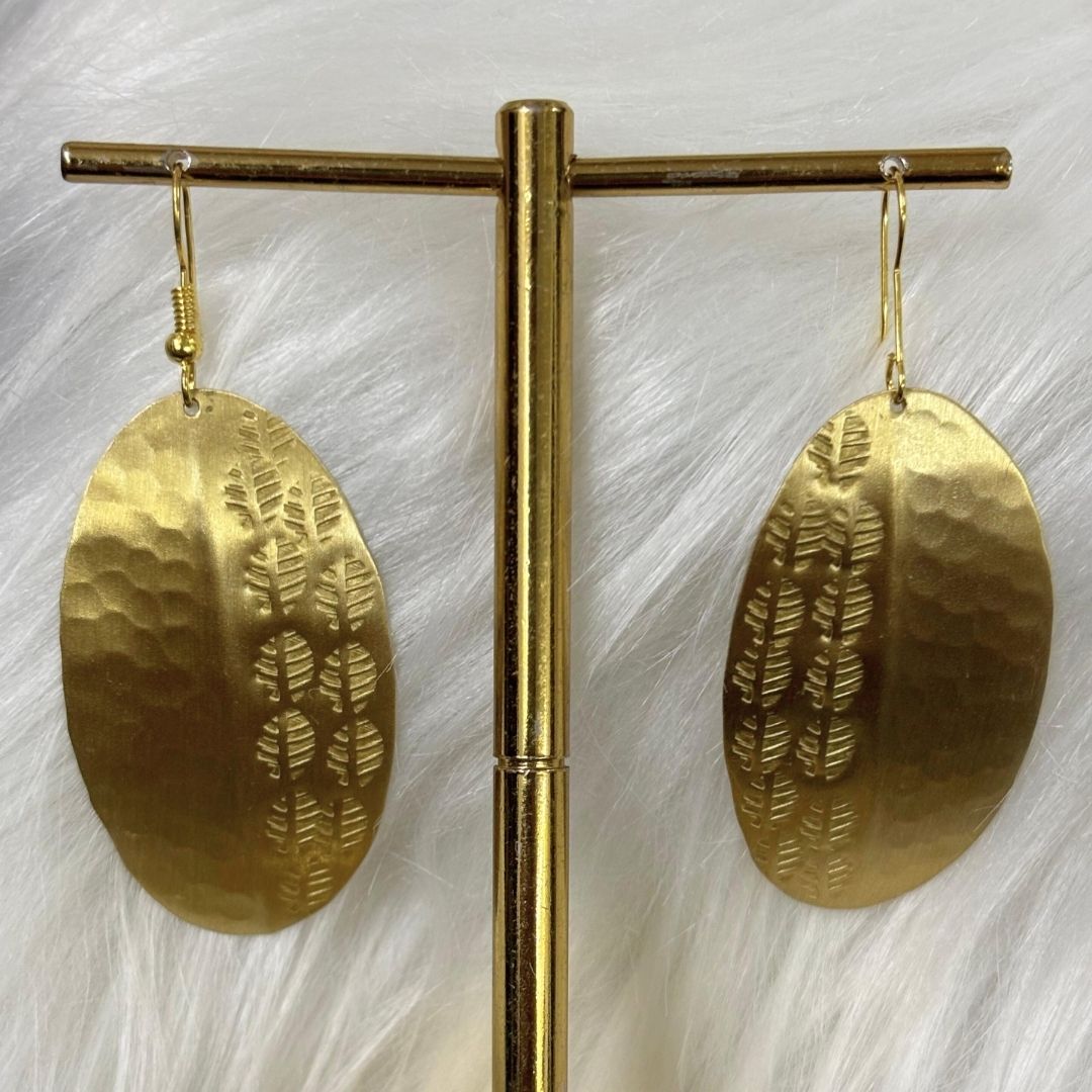 High-Quality Gold-Plated Dangle Earrings with Hook Closure