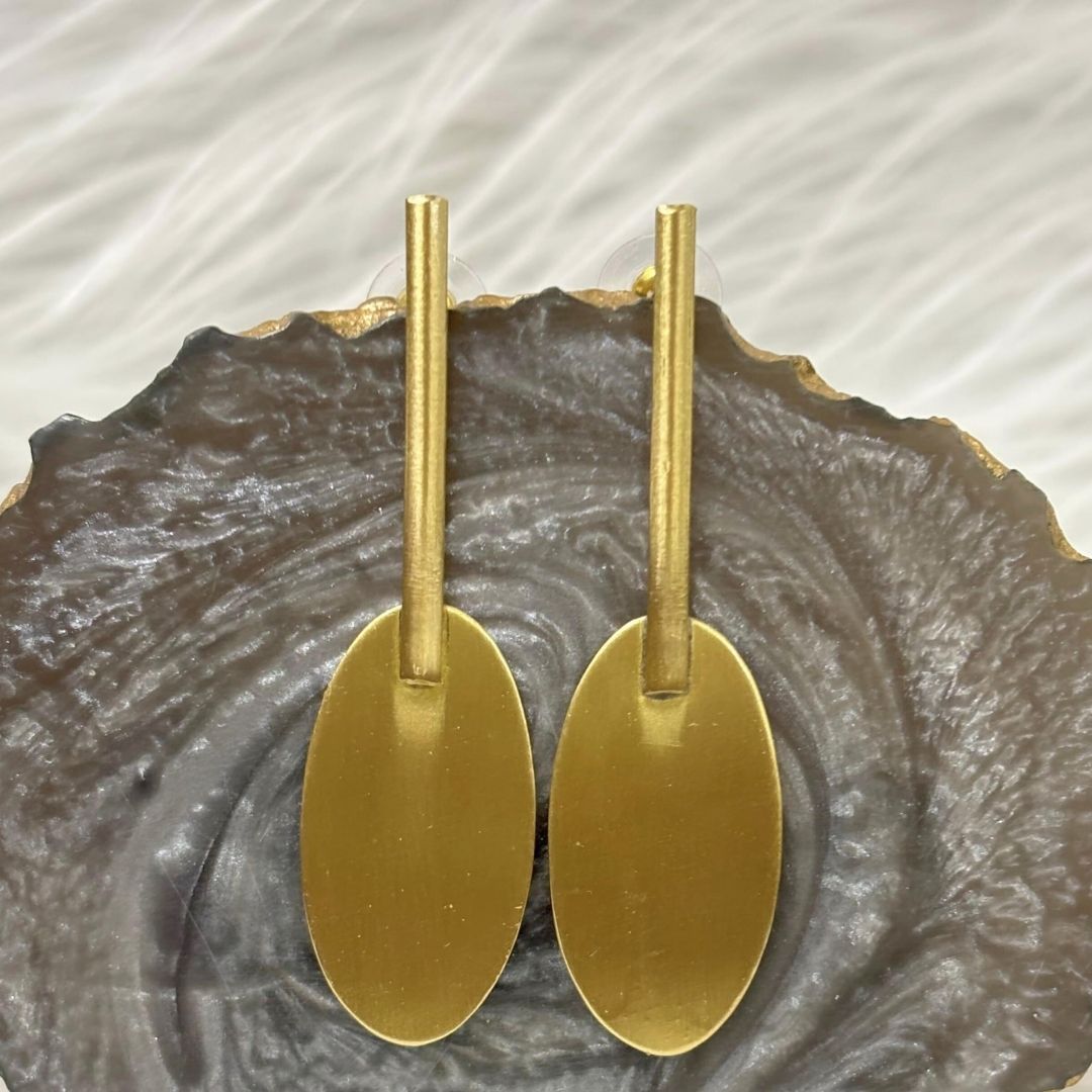 High-Quality Matte Gold-Plated Minimalist Dangle Earring