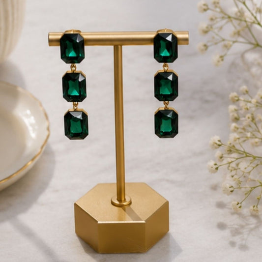 Gold Plated Kundan Drop Earrings