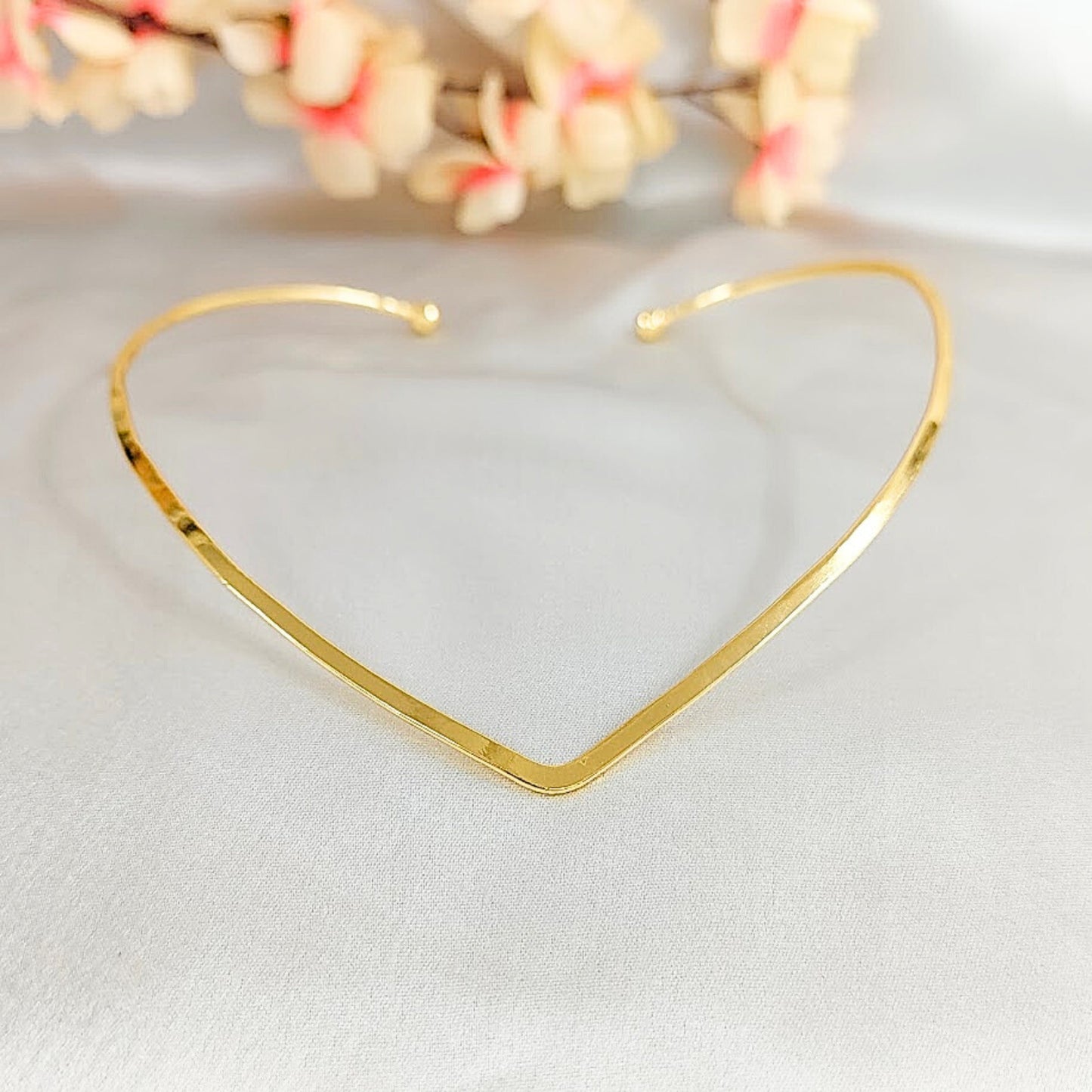 Bdiva 18k Gold Plated V Shaped Adjustable Necklace