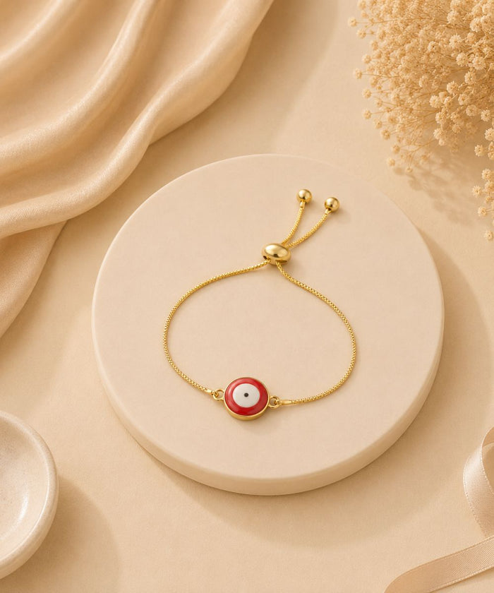 Bdiva Classic Round High Quality Gold-Plated Evil Eye Adjustable Bracelet (Copy)
