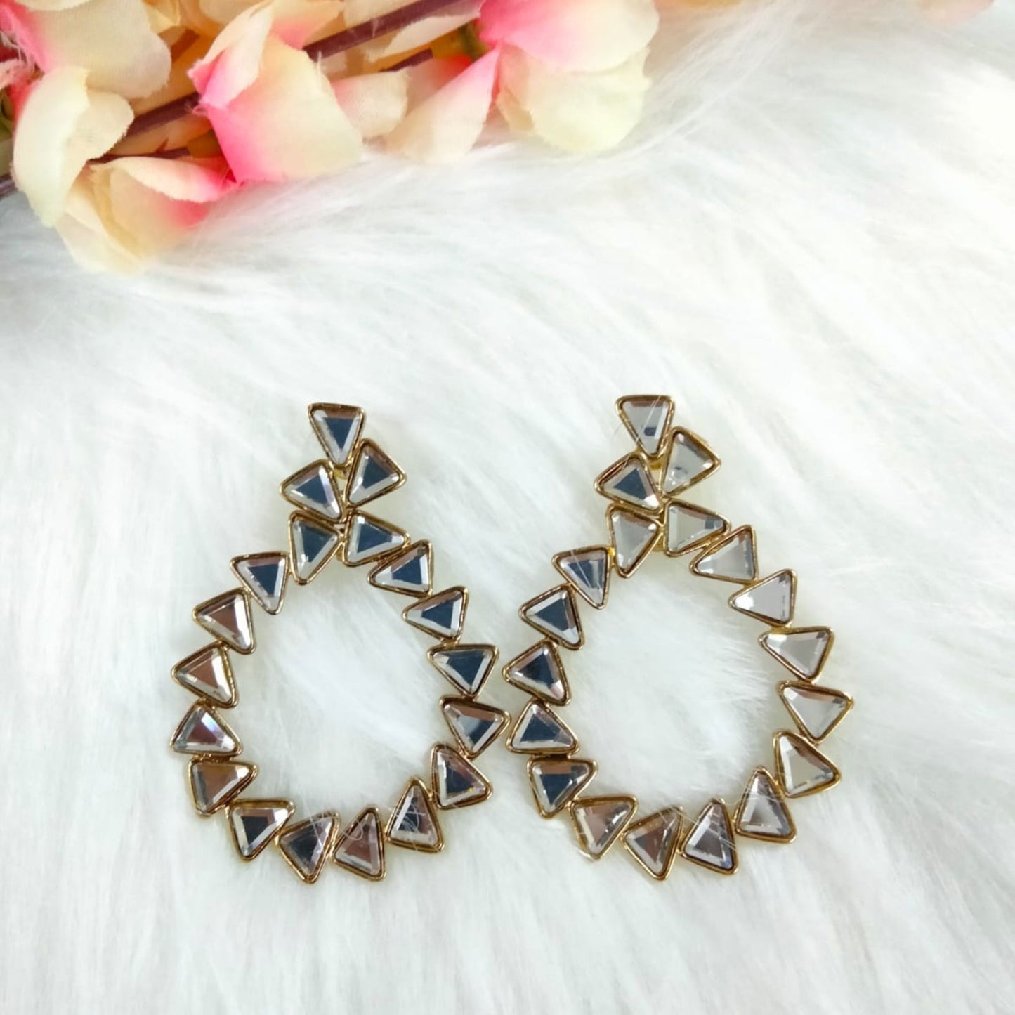 Bdiva 18K Gold Plated Kundan Earrings with Western Flair.