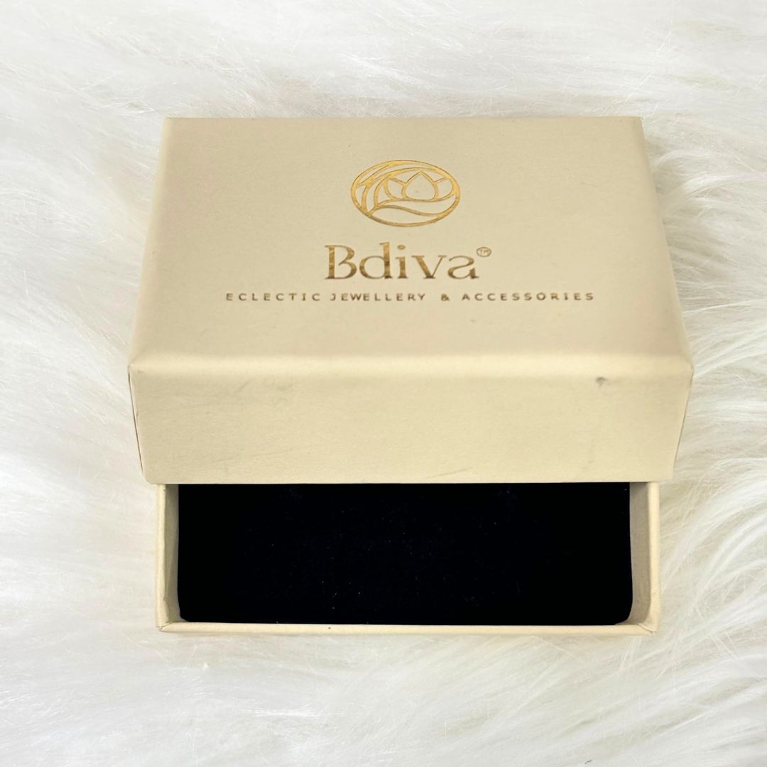BDiva 18k Gold Plated Emerald Radiance Statement Earrings with a Fusion of Luxe and Elegance