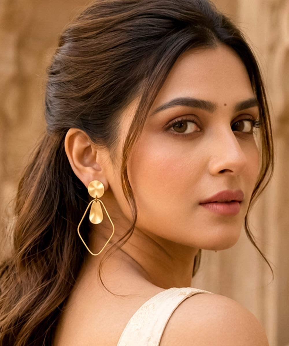 Gold Plated Geometric Earrings