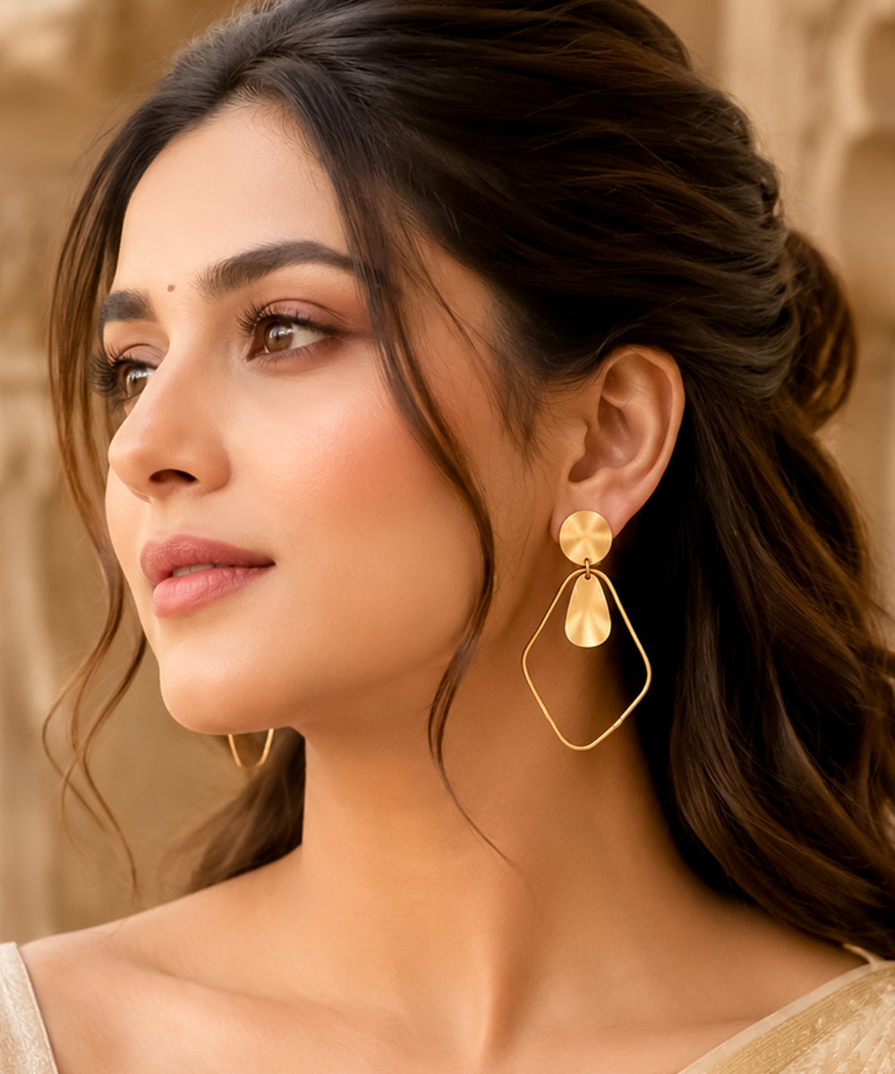 Gold Plated Geometric Earrings