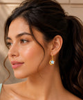 Gold Plated Star Charm Drop Earrings