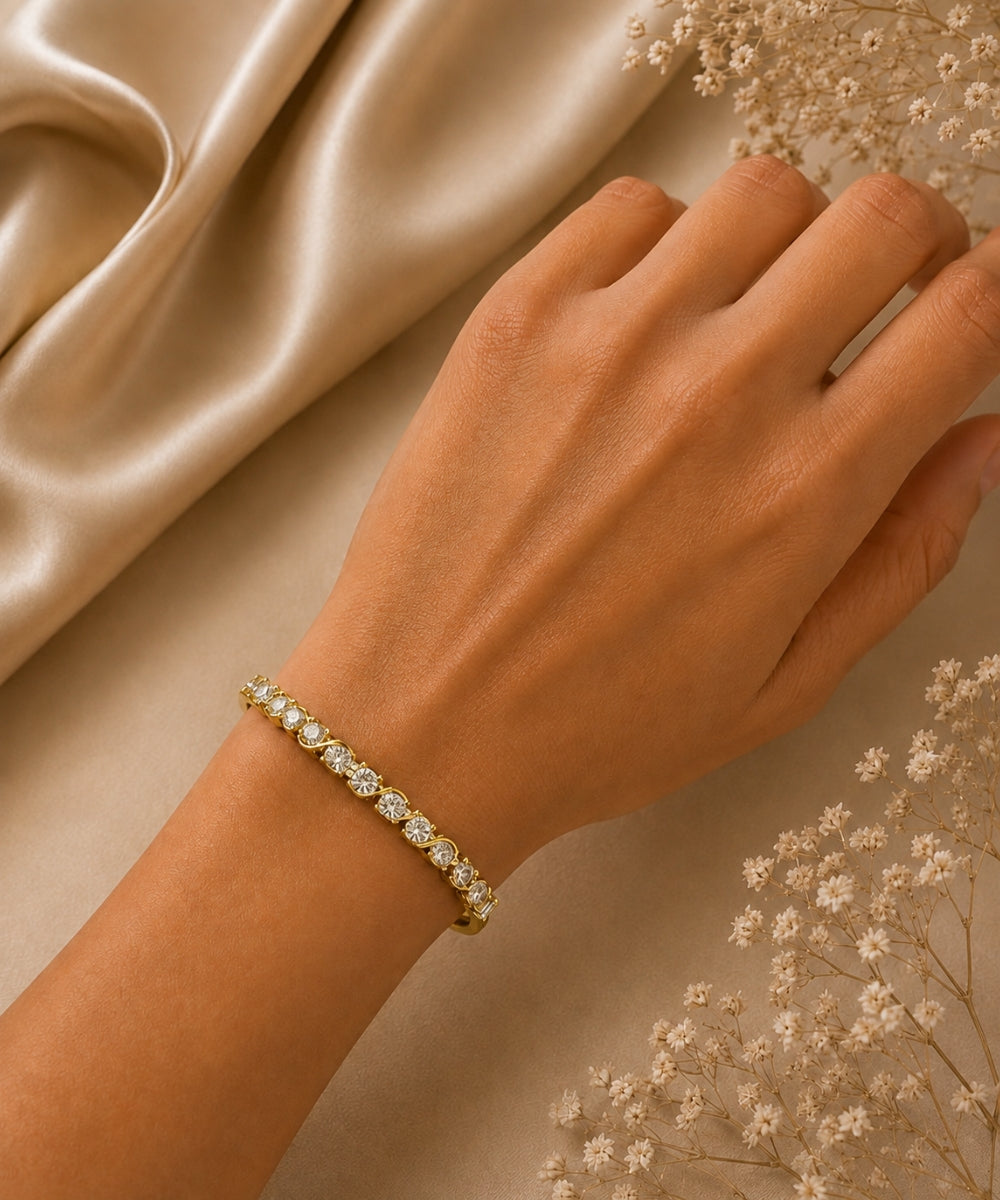 Gold Plated Cubic Zirconia Bracelet