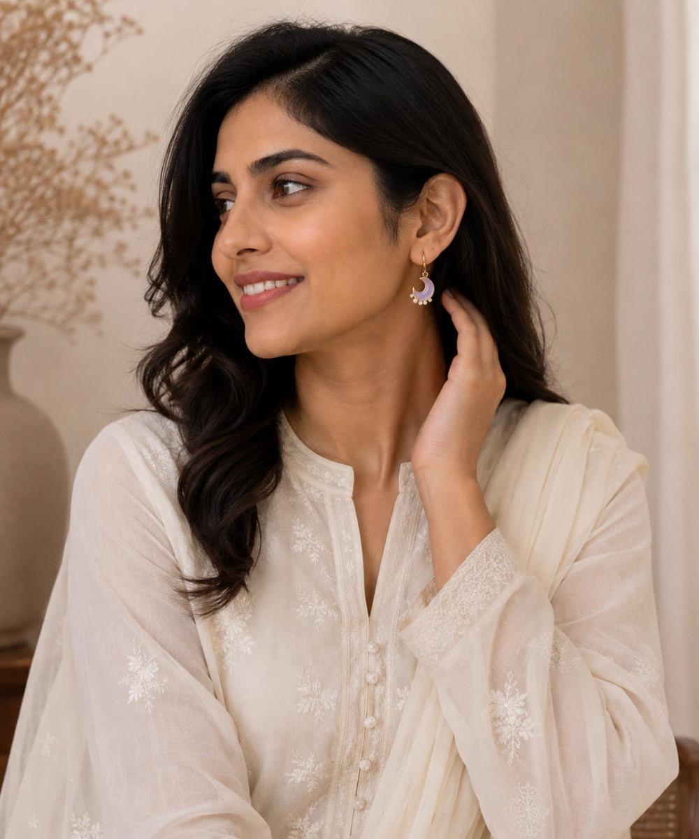 Gold Plated Luna Glow Stone Drop Earrings