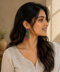 Gold Plated Multicolour Butterfly Seed Bead Drop Earrings