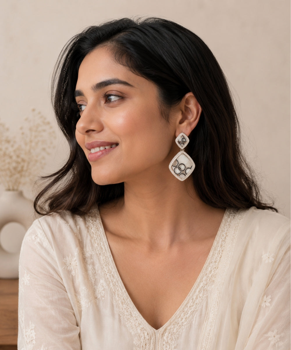 Gold Plated Cubic Zirconia Drop Earrings