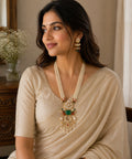 Gold Plated Kundan & Semi Cultured Pearl Choker Set