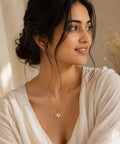 Gold Plated Luna Glow Stone Heart Shape Pendant Necklace