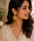 Gold Plated Filigree Drop Earrings