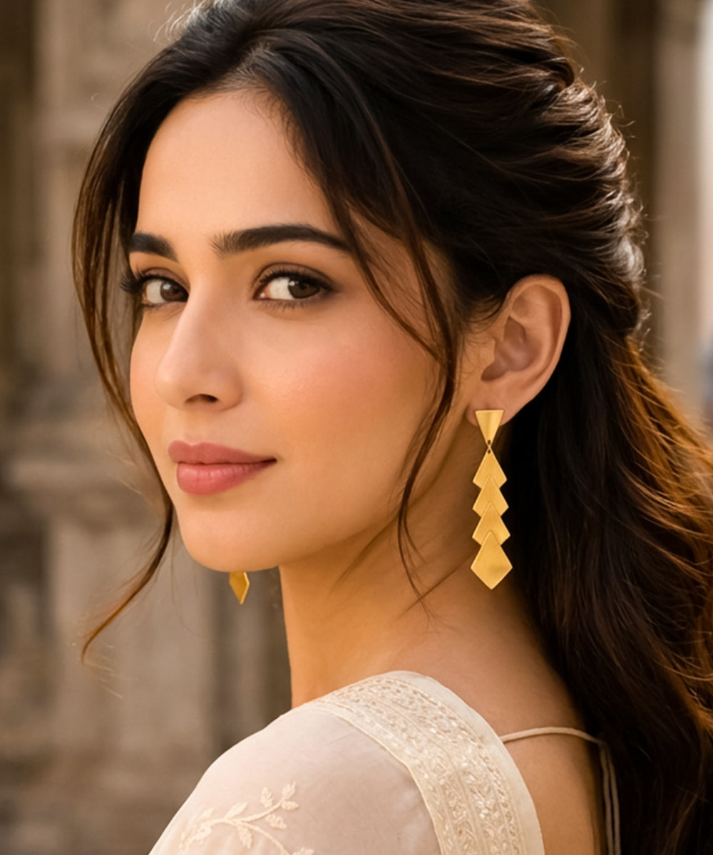 Gold Plated Geometric Earrings