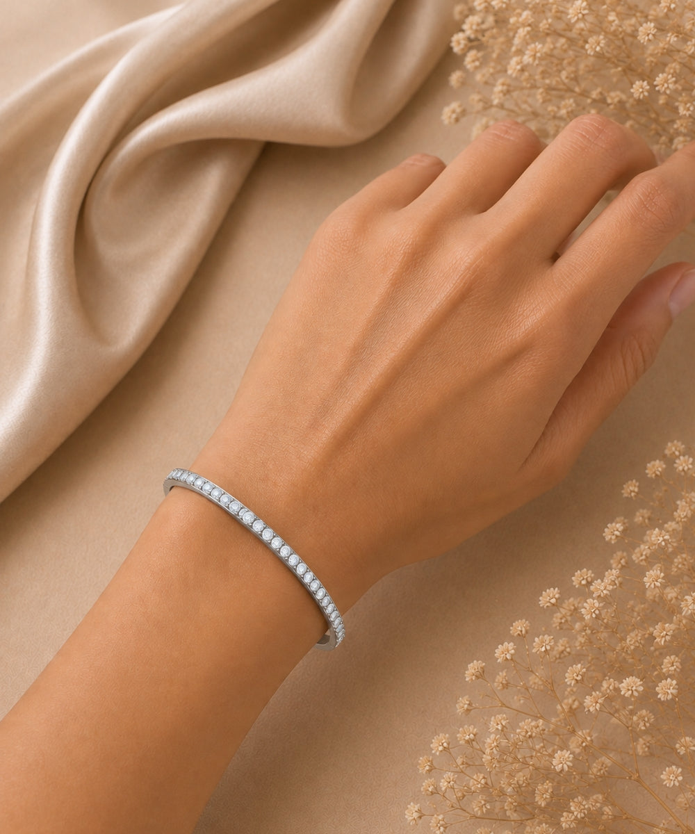 Rhodium Plated Cubic Zirconia Bracelet