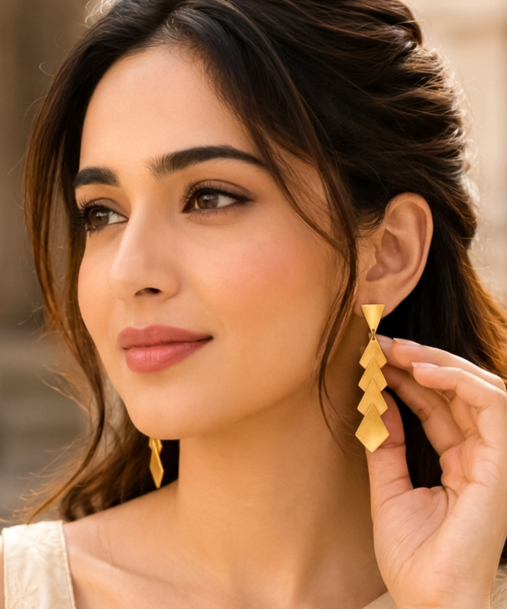 Gold Plated Geometric Earrings