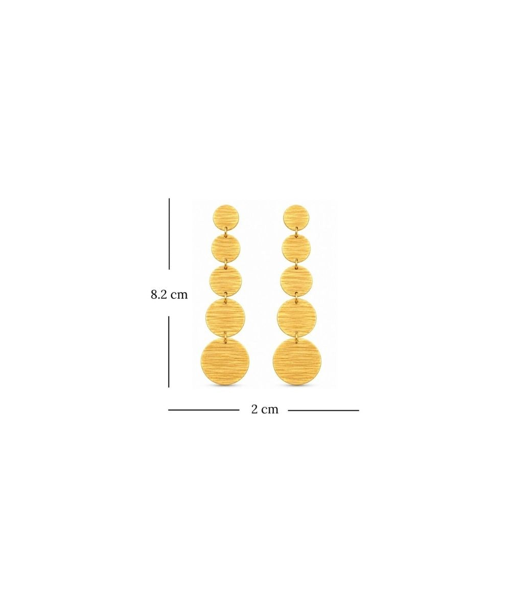 Gold Plated Moon Disc Earrings