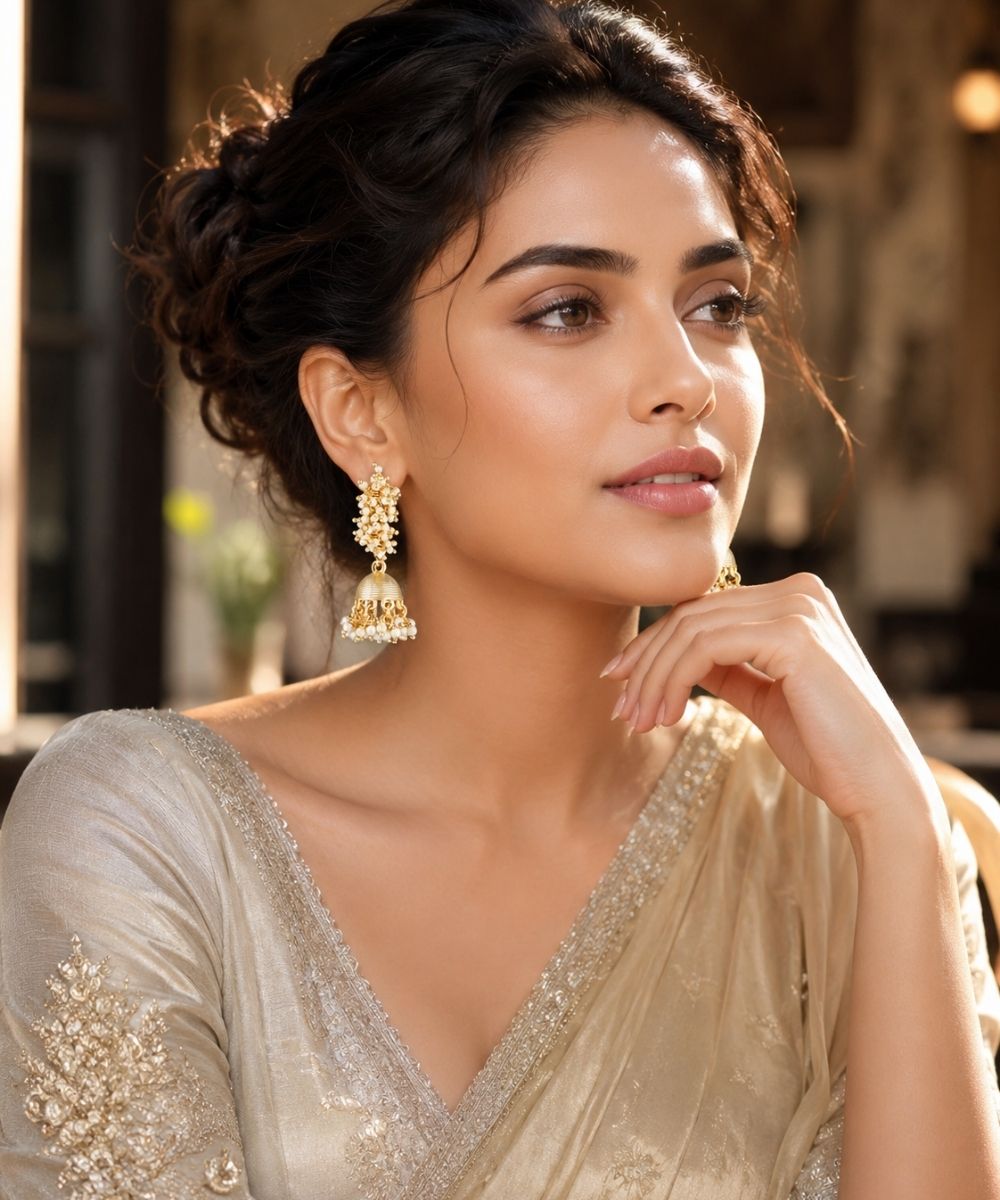 Gold Plated Jhumka Earrings