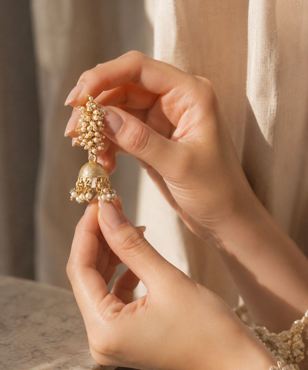 Gold Plated Jhumka Earrings