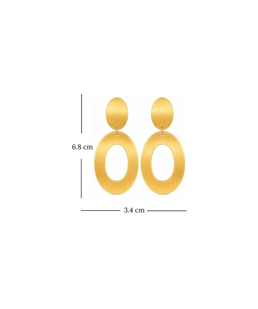 Gold Plated Double Oval Earrings