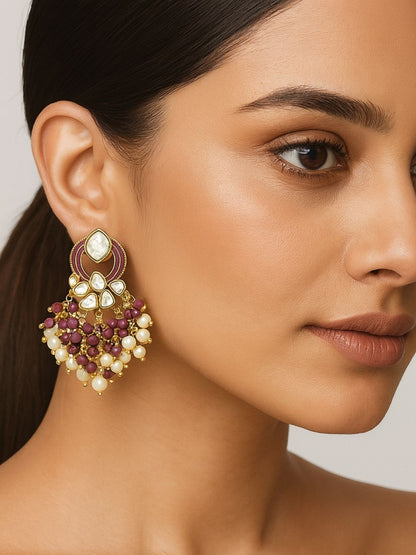 Gold Plated Kundan Earrings