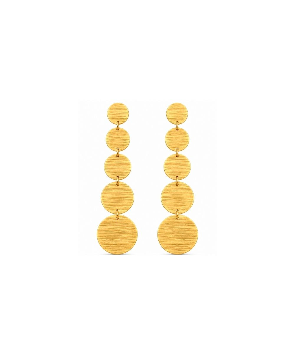 Gold Plated Moon Disc Earrings