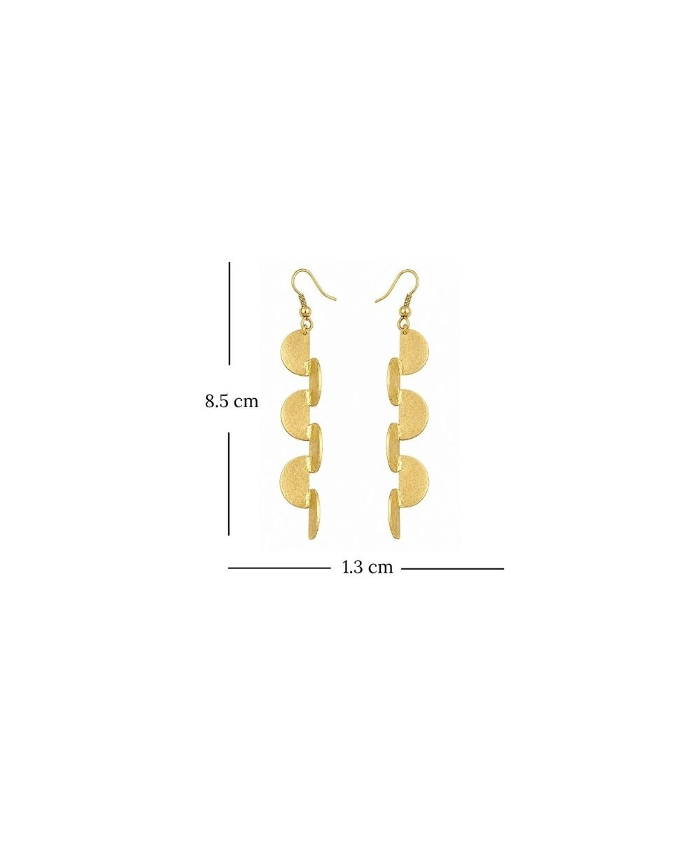 Gold Plated Semi-Circle Drop Earrings