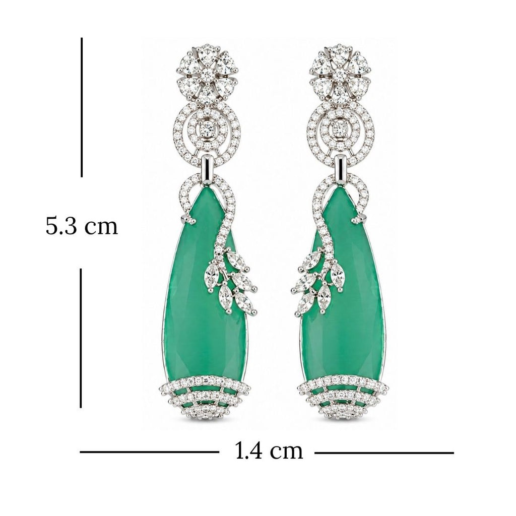 Rhodium Plated Cubic Zirconia Earrings