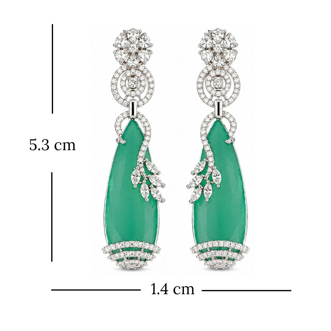 Rhodium Plated Cubic Zirconia Earrings