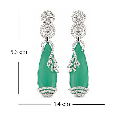 Rhodium Plated Cubic Zirconia Earrings