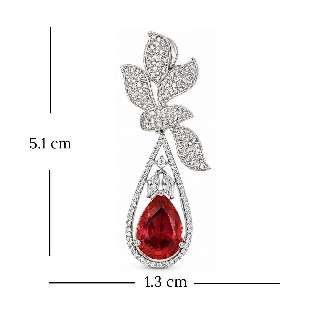 Rhodium Plated Cubic Zirconia Earrings