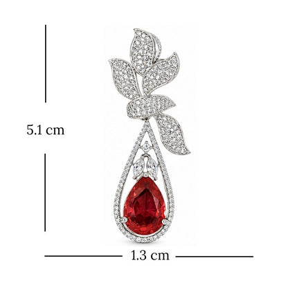Rhodium Plated Cubic Zirconia Earrings