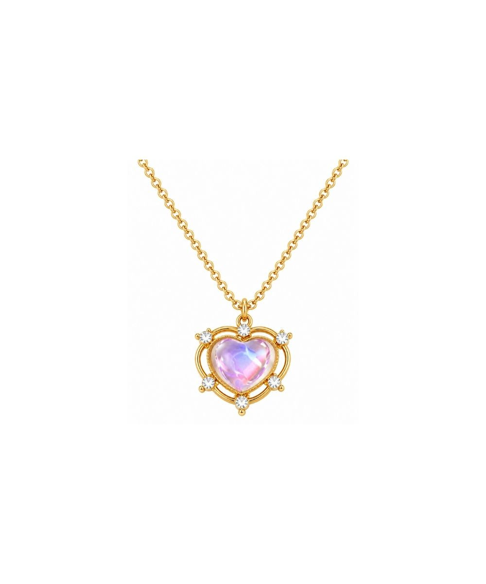 Luna Glow Stone Heart Shape Pendant Necklace
