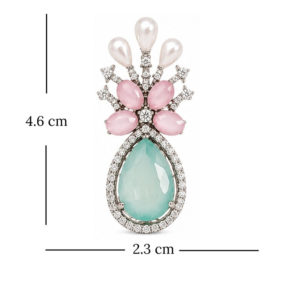Rhodium Plated Cubic Zirconia Earrings