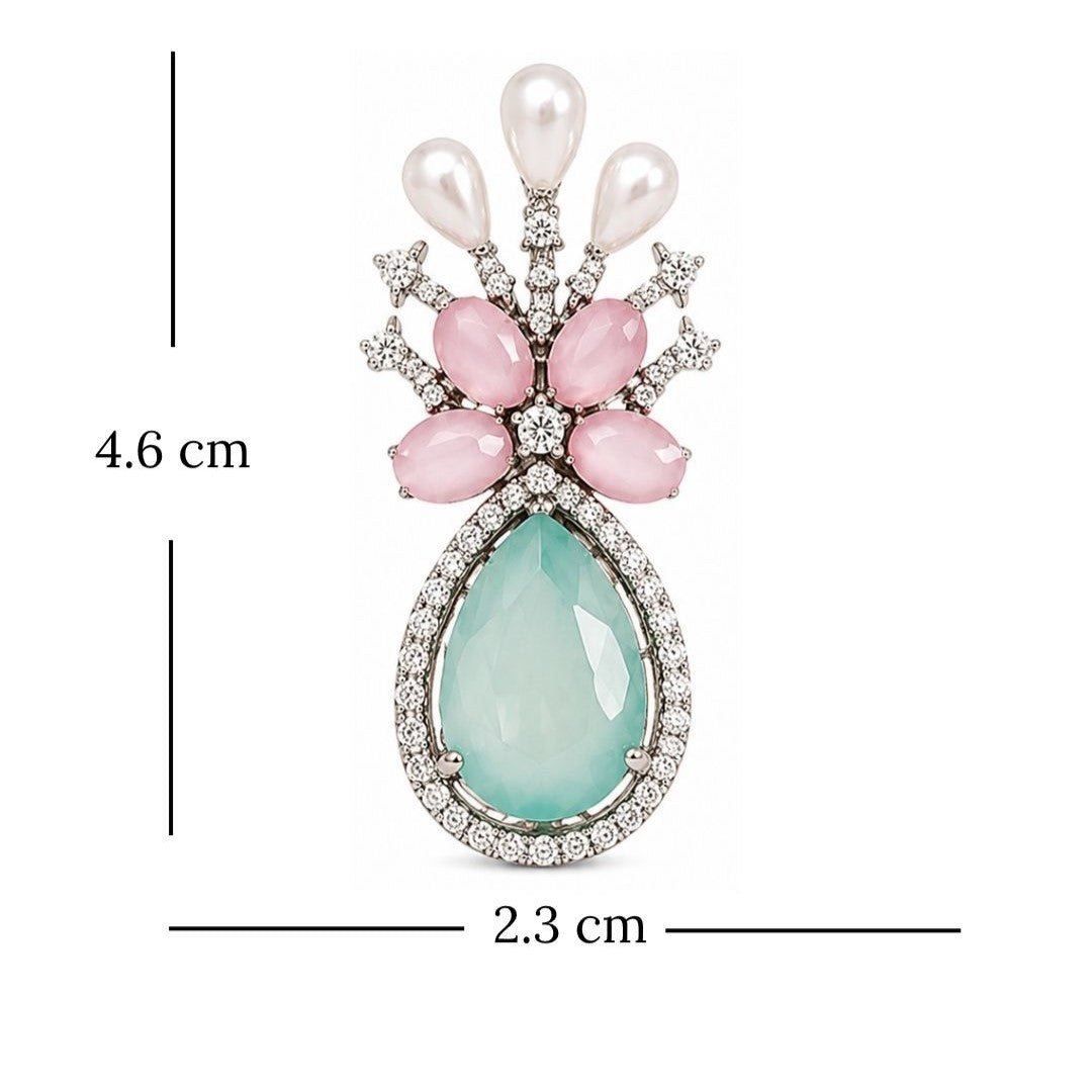 Rhodium Plated Cubic Zirconia Earrings