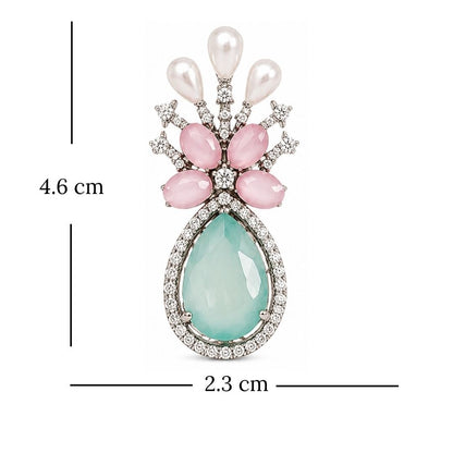 Rhodium Plated Cubic Zirconia Earrings