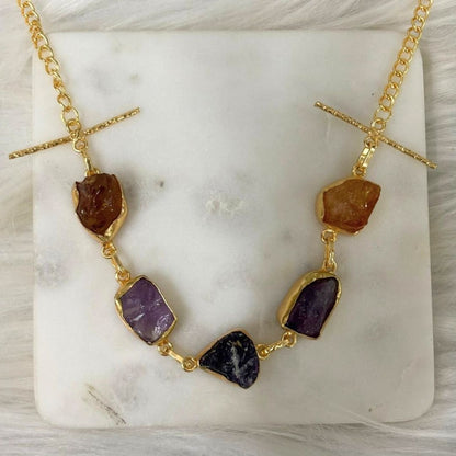 Gold Plated Semi Precious Stones Choker