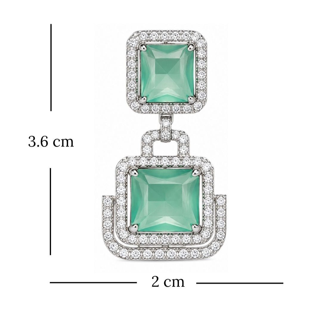 Rhodium Plated Cubic Zirconia Earrings
