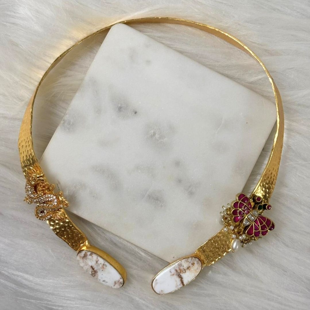 Butterfly Gold-Plated Open Collar Necklace