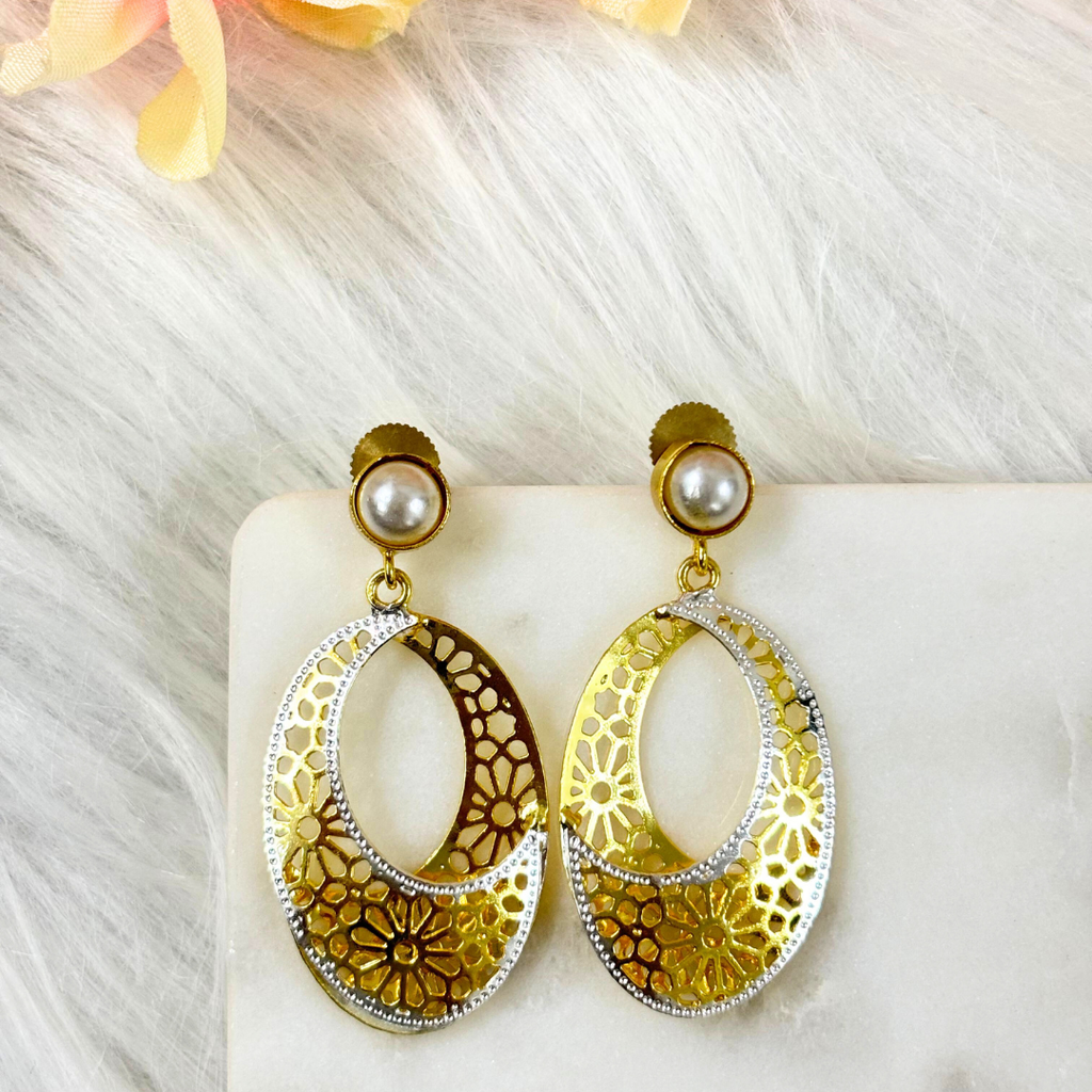 Dual-Tone Filigree Earrings