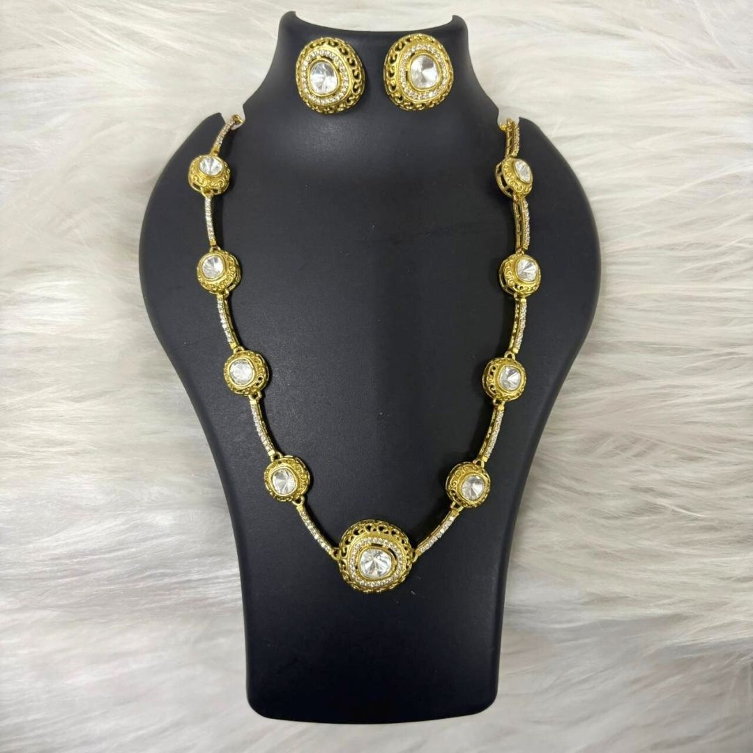 Polki Gold-Plated Kundan Choker Set