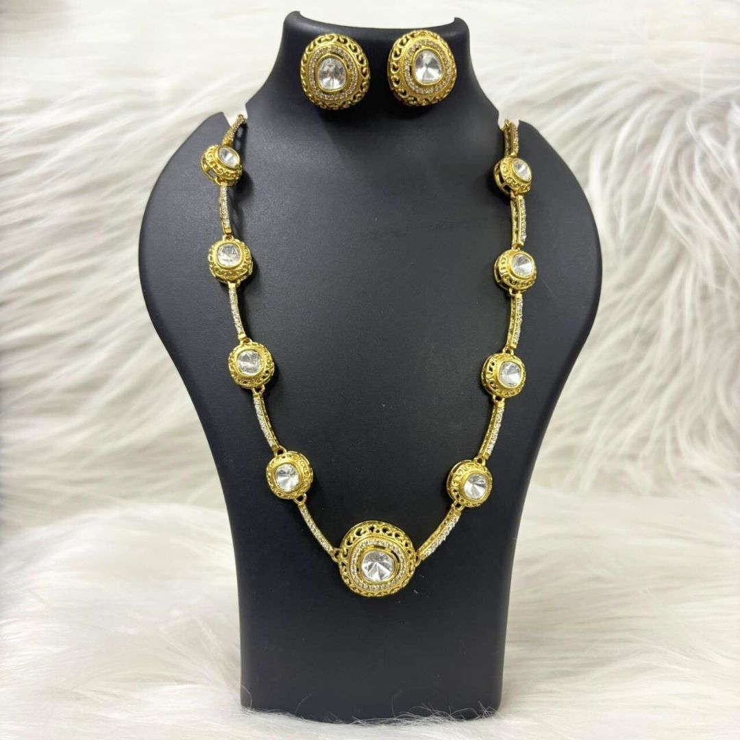 Polki Gold-Plated Kundan Choker Set
