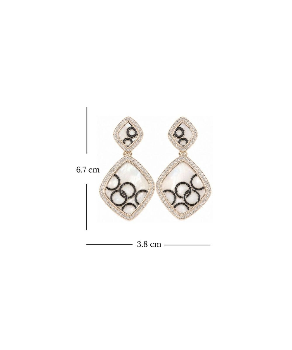 Gold Plated Cubic Zirconia Drop Earrings