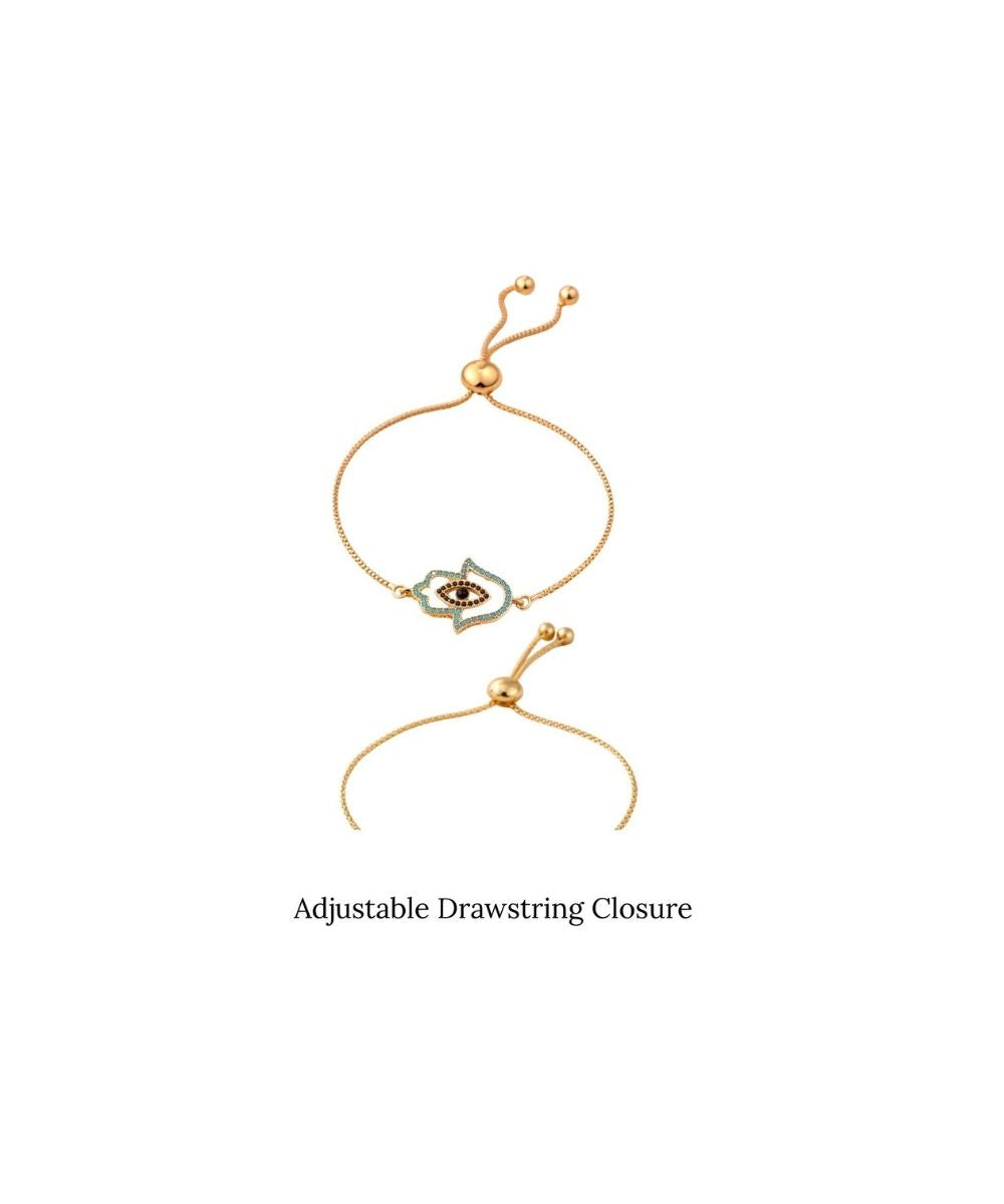 Gold Plated Evil Eye Adjustable Bracelet