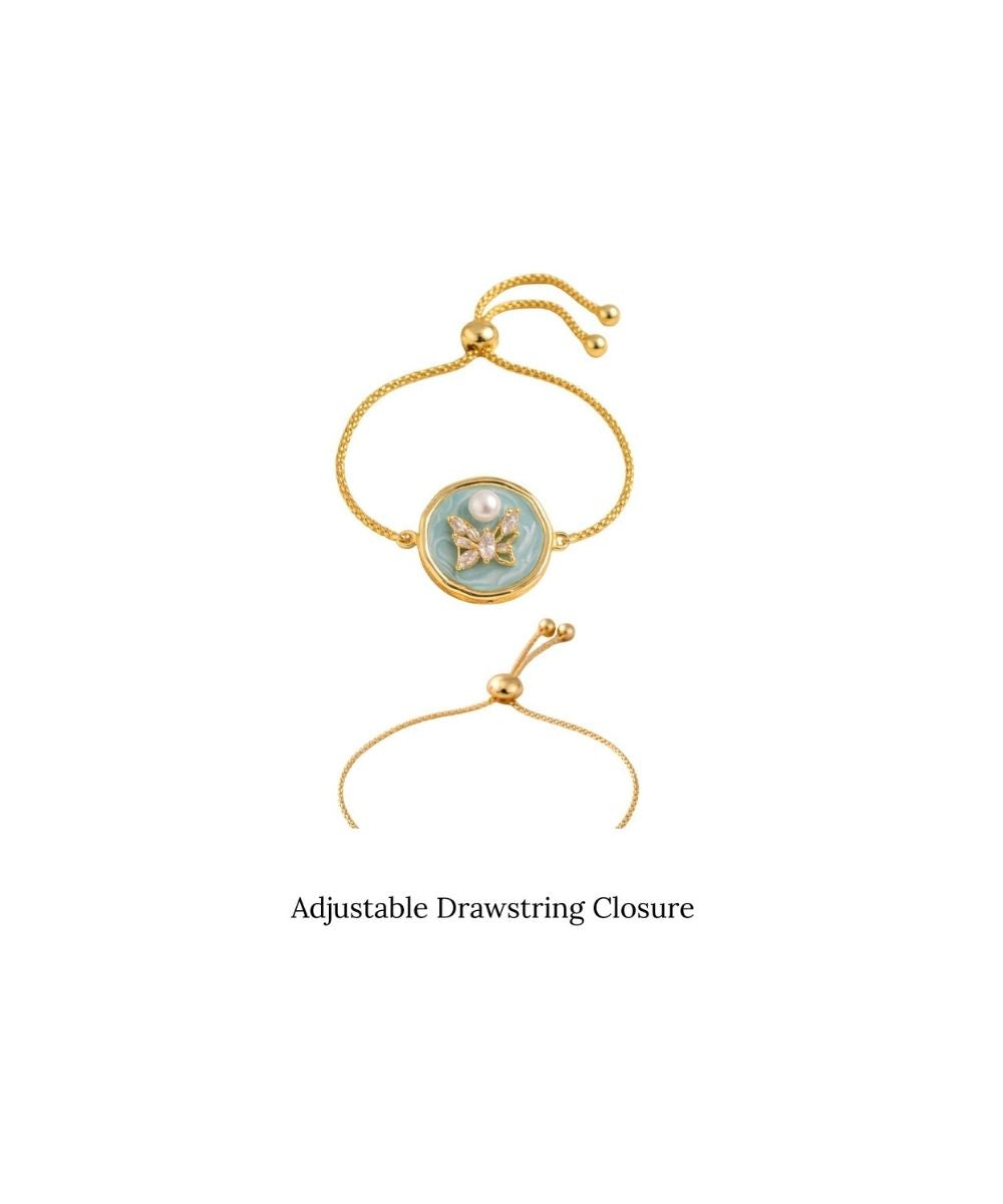 Butterfly Pearl Gold-Plated Bracelet