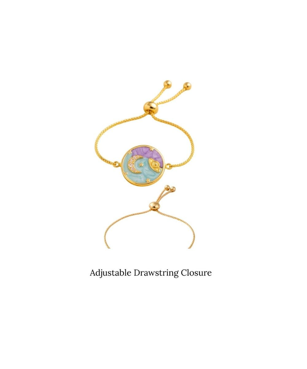 Gold-Plated Half-Moon Adjustable Bracelet