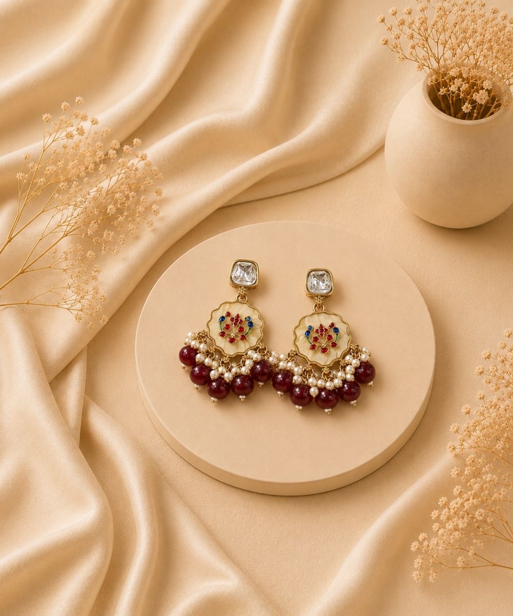 Gold Plated Kundan Earrings
