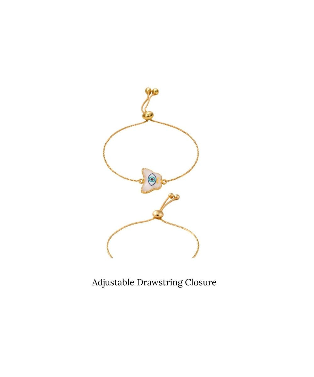 Butterfly Evil Eye Gold-Plated Bracelet